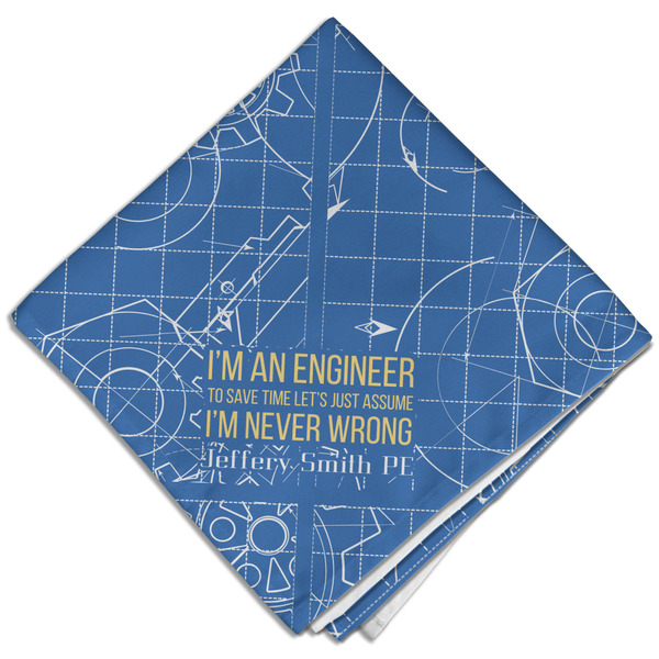 Custom Engineer Quotes Cloth Dinner Napkin - Single w/ Name or Text
