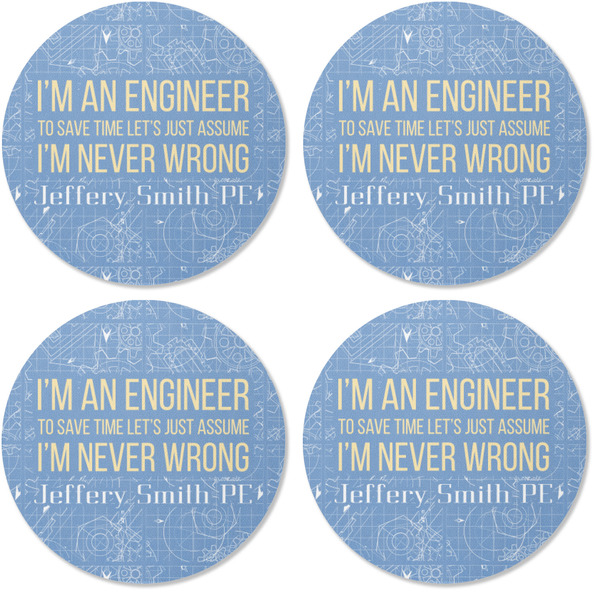 Engineer Quotes Coaster Round Rubber Back - Apvl