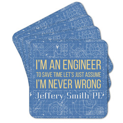 Engineer Quotes Cork Coaster - Set of 4 w/ Name or Text