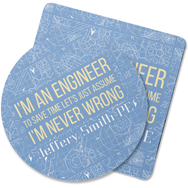 Custom Engineer Quotes Rubber Backed Coaster (Personalized)