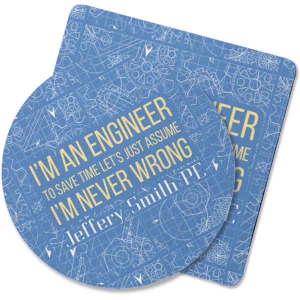Custom Engineer Quotes Rubber Backed Coaster (Personalized)