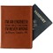 Engineer Quotes Cognac Leather Passport Holder With Passport - Main