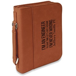 Engineer Quotes Leatherette Bible Cover with Handle & Zipper - Large- Single Sided (Personalized)