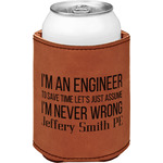 Engineer Quotes Leatherette Can Sleeve - Single Sided (Personalized)