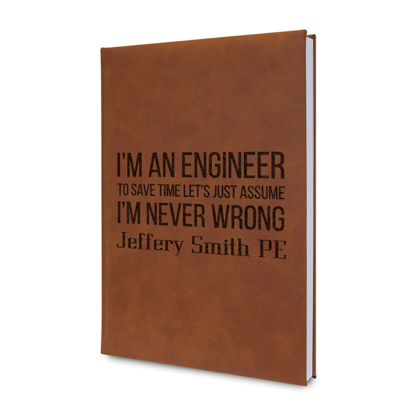 Custom Engineer Quotes Leatherette Journal - Double Sided (Personalized)