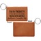 Engineer Quotes Cognac Leatherette Keychain ID Holders - Front Apvl