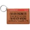 Engineer Quotes Cognac Leatherette Keychain ID Holders - Front Credit Card