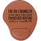 Engineer Quotes Cognac Leatherette Mouse Pads with Wrist Support - Flat