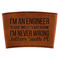 Engineer Quotes Cognac Leatherette Mug Sleeve - Flat