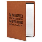 Engineer Quotes Leatherette Portfolio with Notepad - Large - Double Sided (Personalized)