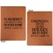 Engineer Quotes Cognac Leatherette Portfolios with Notepad - Small - Double Sided- Apvl