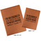 Engineer Quotes Cognac Leatherette Portfolios with Notepads - Compare Sizes