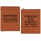 Engineer Quotes Cognac Leatherette Zipper Portfolios with Notepad - Double Sided - Apvl