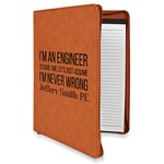 Engineer Quotes Leatherette Zipper Portfolio with Notepad (Personalized)