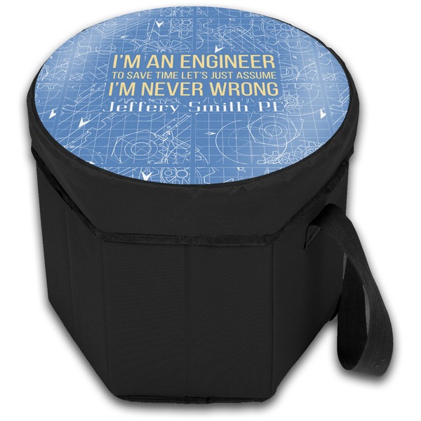 Engineer Quotes Collapsible Personalized Cooler & Seat (Closed)