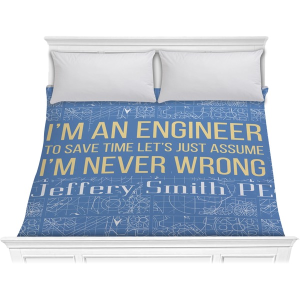 Custom Engineer Quotes Comforter - King (Personalized)