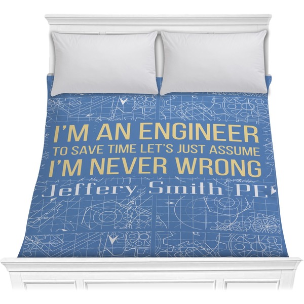 Custom Engineer Quotes Comforter - Full / Queen (Personalized)