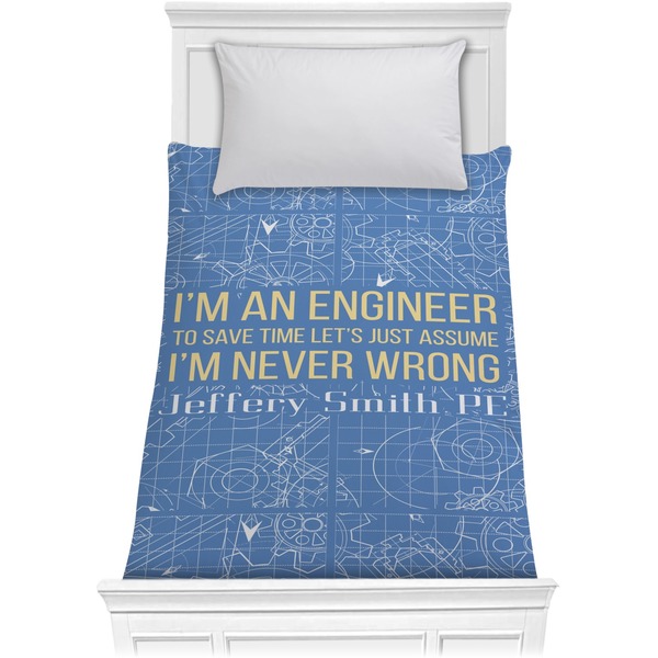 Custom Engineer Quotes Comforter - Twin (Personalized)