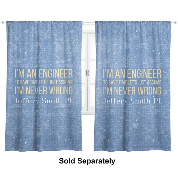 Custom Engineer Quotes Curtain Panel - Custom Size (Personalized)