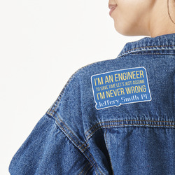 Engineer Quotes Twill Iron On Patch - Custom Shape - Large (Personalized)