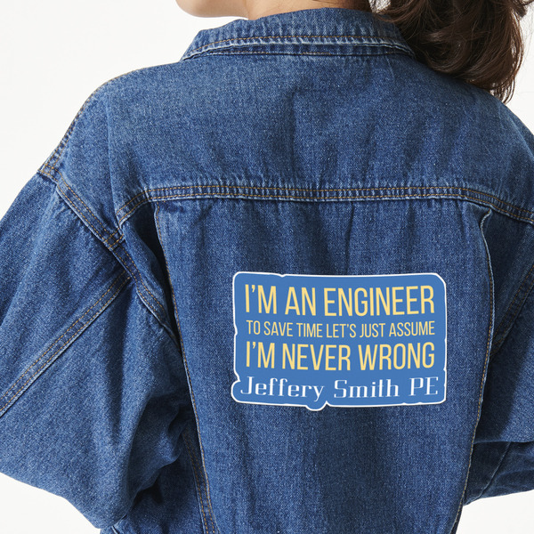 Custom Engineer Quotes Twill Iron On Patch - Custom Shape - 2XL - Set of 4 (Personalized)