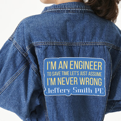 Engineer Quotes Twill Iron On Patch - Custom Shape - 3XL - Set of 4 (Personalized)