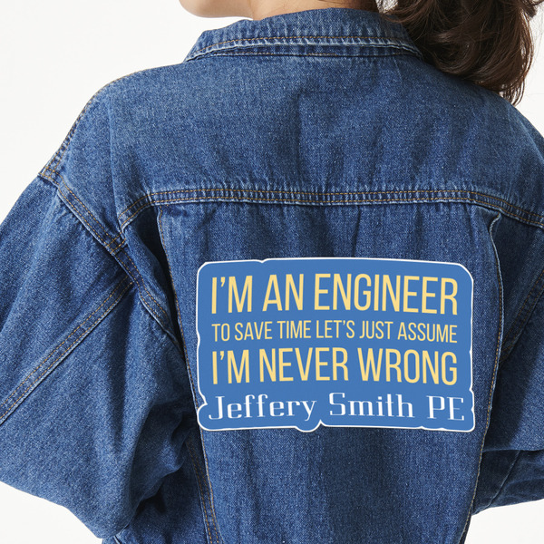 Custom Engineer Quotes Twill Iron On Patch - Custom Shape - 3XL - Set of 4 (Personalized)