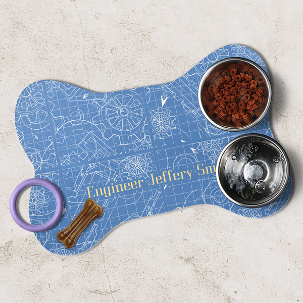 Engineer Quotes Dog Bone Shaped Mat Lifestyle