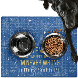Engineer Quotes Dog Food Mat - Large w/ Name or Text