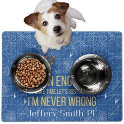 Engineer Quotes Dog Food Mat - Medium w/ Name or Text