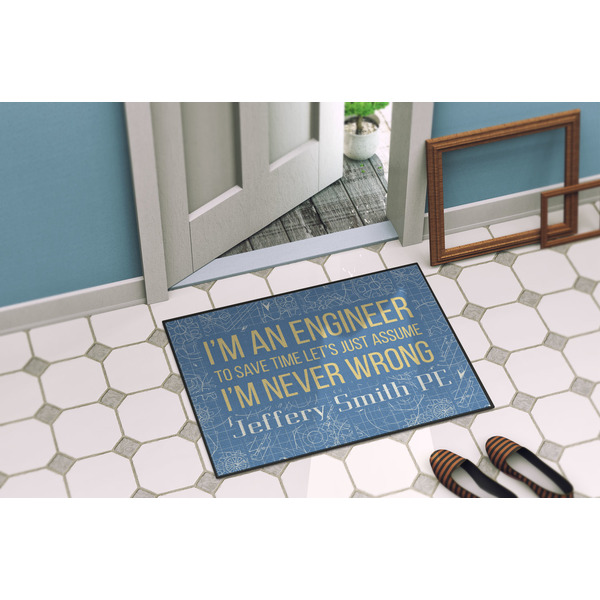 Engineer Quotes Door Mat Lifestyle
