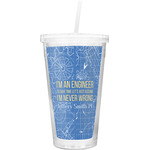 Engineer Quotes Double Wall Tumbler with Straw (Personalized)