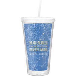 Engineer Quotes Double Wall Tumbler with Straw (Personalized)