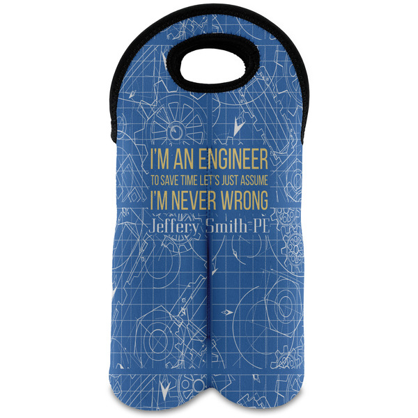 Custom Engineer Quotes Wine Tote Bag (2 Bottles) (Personalized)