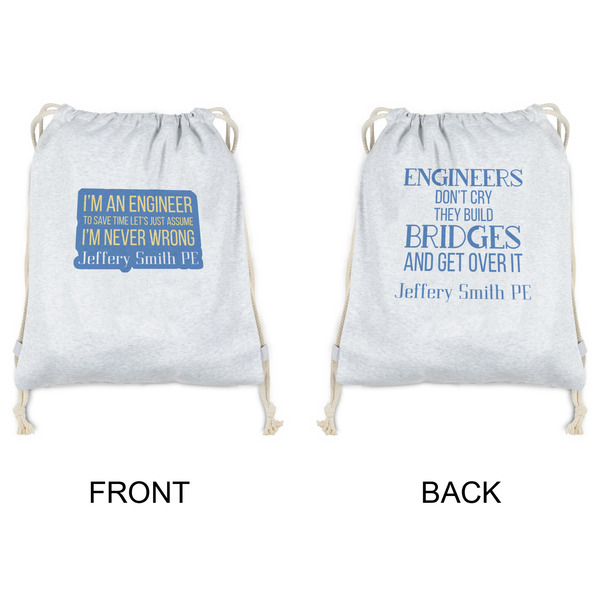 Engineer Quotes Drawstring Backpacks - Sweatshirt Fleece - Double Sided - APPROVAL