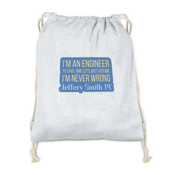 Custom Engineer Quotes Drawstring Backpack - Sweatshirt Fleece - Double Sided (Personalized)