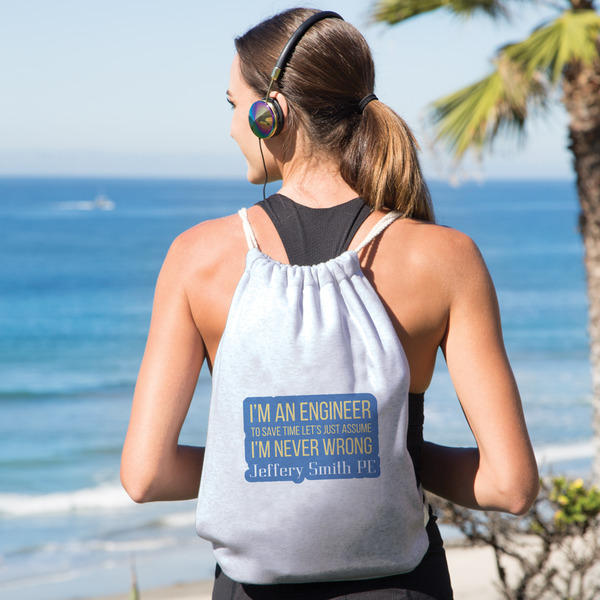 Engineer Quotes Drawstring Backpacks - Sweatshirt Fleece - Single Sided - LIFESTYLE