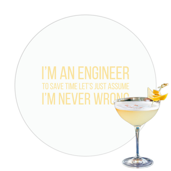 Custom Engineer Quotes Printed Drink Topper