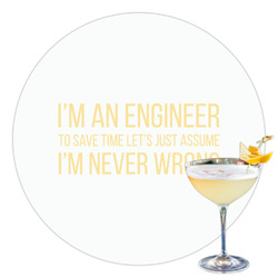 Engineer Quotes Printed Drink Topper - 3.5"
