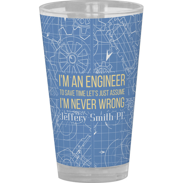 Custom Engineer Quotes Pint Glass - Full Color (Personalized)