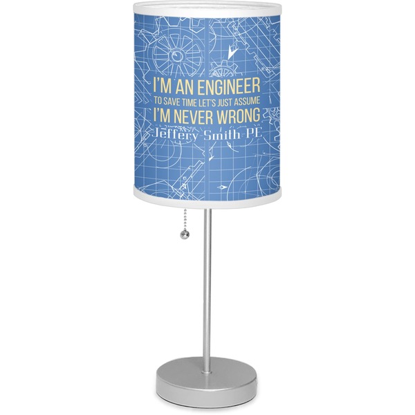 Custom Engineer Quotes 7" Drum Lamp with Shade Linen (Personalized)