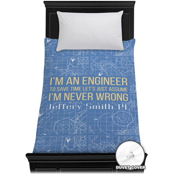 Custom Engineer Quotes Duvet Cover - Twin XL (Personalized)