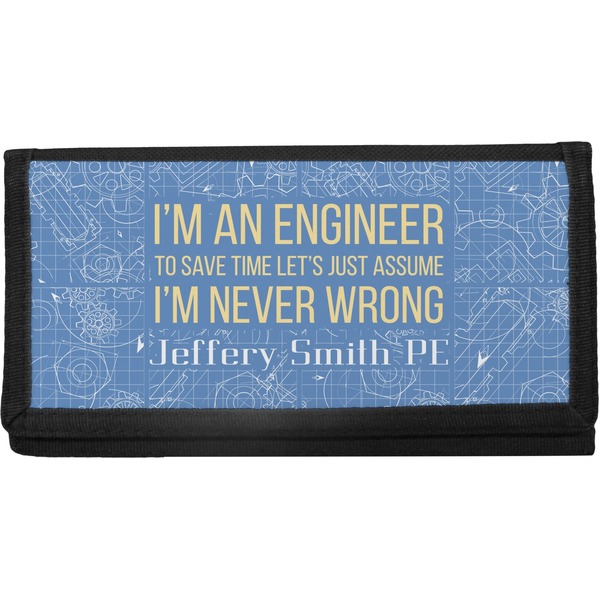 Custom Engineer Quotes Canvas Checkbook Cover (Personalized)