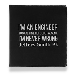 Engineer Quotes Leather Binder - 1" - Black (Personalized)