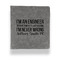 Engineer Quotes Leather Binder - 1" - Grey (Personalized)