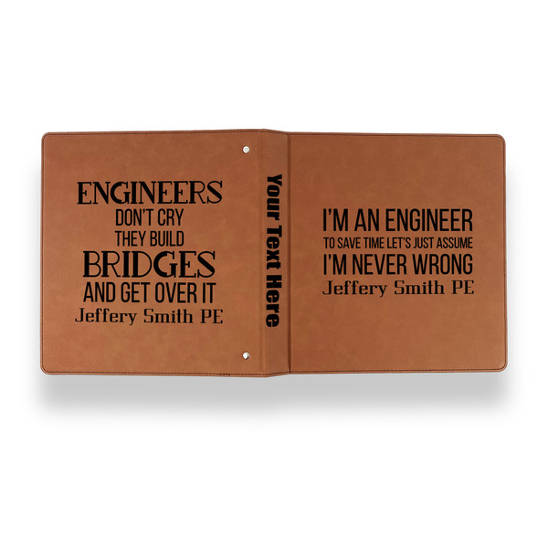 Engineer Quotes Leather Binder - 1" - Rawhide - Back Spine Front View
