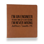 Engineer Quotes Leather Binder - 1" - Rawhide (Personalized)