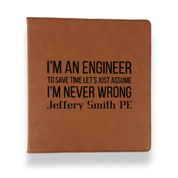 Engineer Quotes Leather Binder - 1" - Rawhide (Personalized)