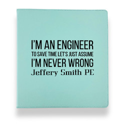 Engineer Quotes Leather Binder - 1" - Teal (Personalized)