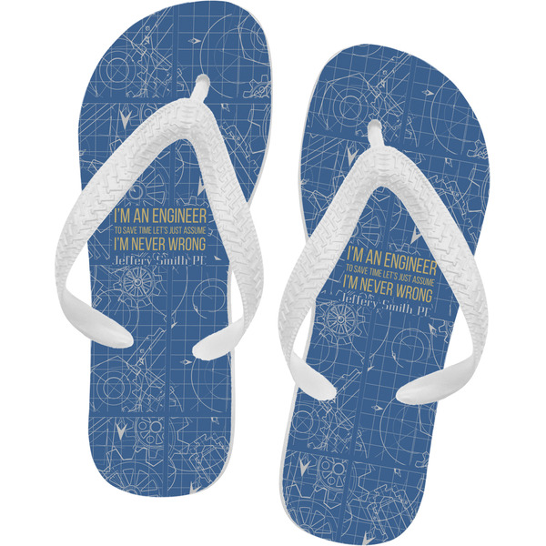 Custom Engineer Quotes Flip Flops - Small (Personalized)